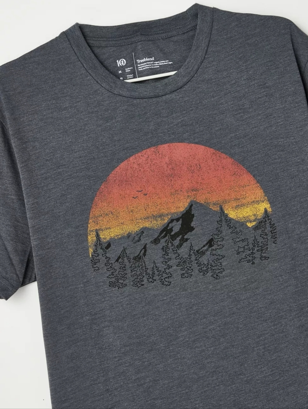 Tentree - Treeblend Vintage Sunset Graphic Tee Men's T-Shirt | Gray Charcoal: XL - Picture 5 of 16
